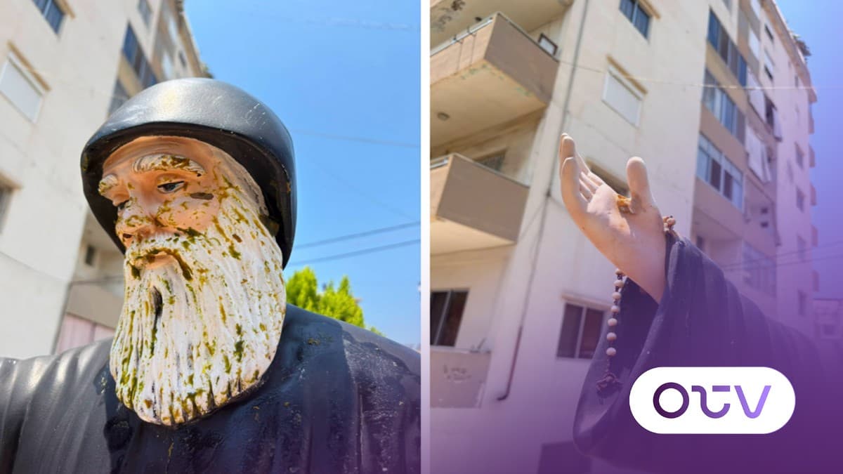 زوق مصبح: التعرض لتمثال للقديس شربل