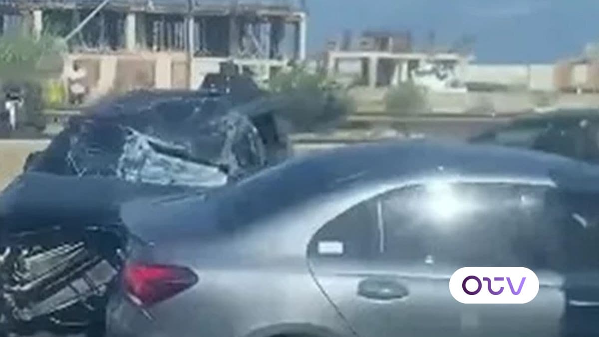 بالفيديو - تصادم عدد من السيارات على أوتوستراد الناعمة